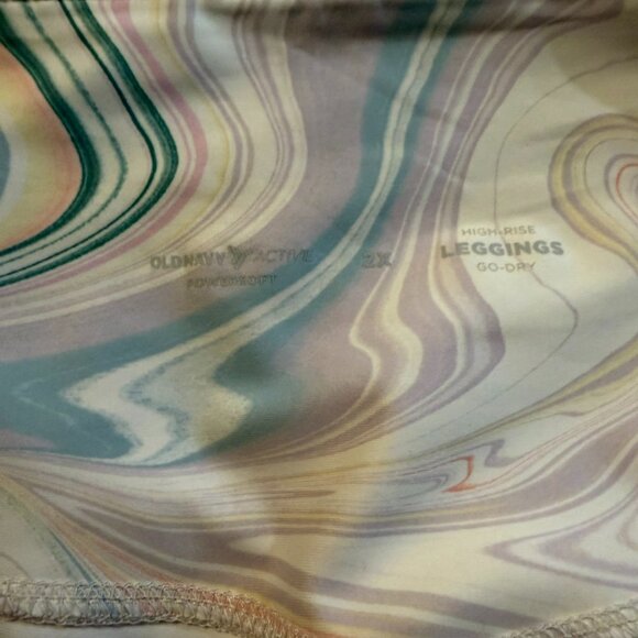 Old Navy Active PowerSoft High-Rise Leggings – Marble Swirl Print – Size 2X - Picture 5 of 11